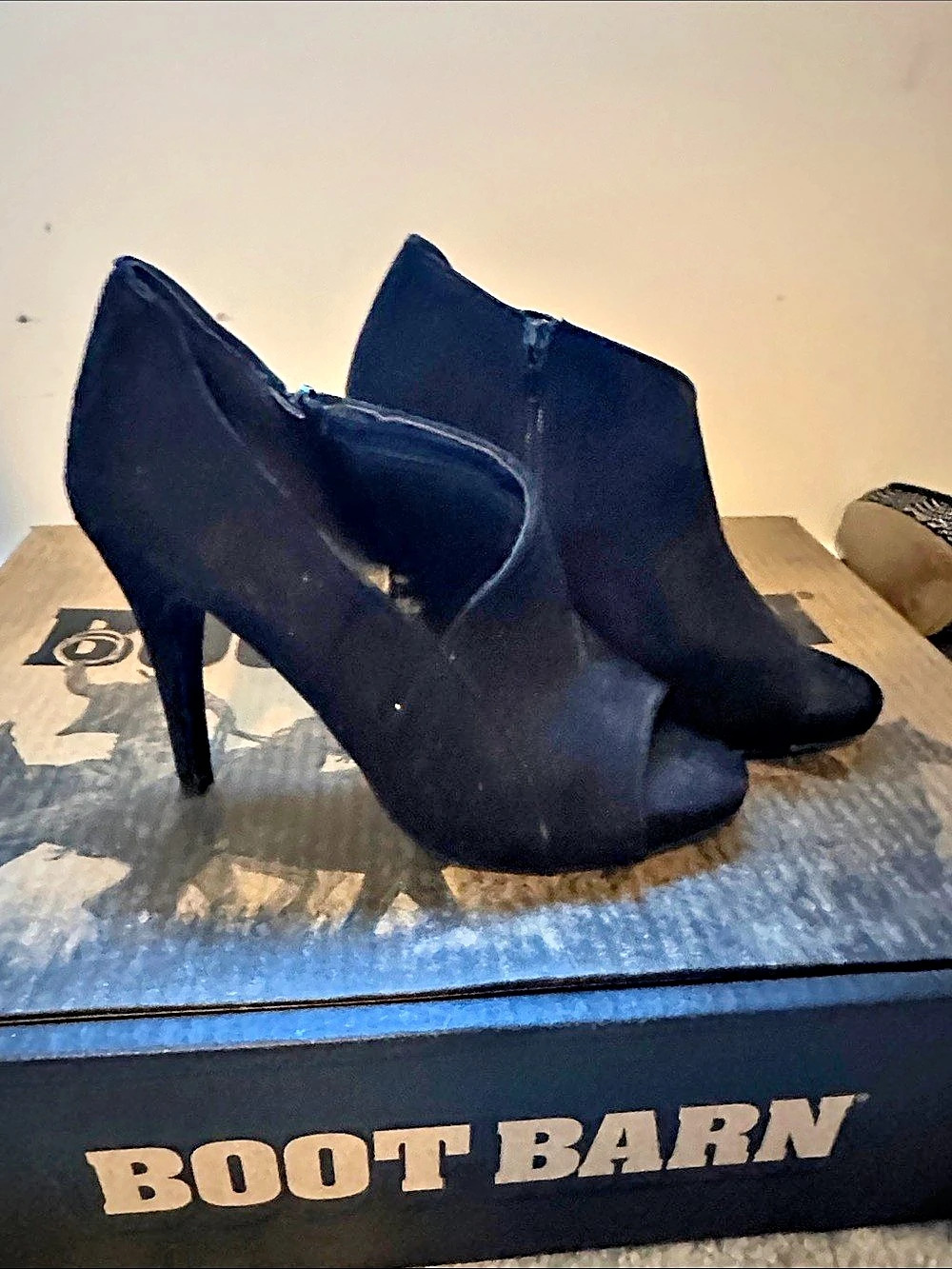 Fergalicious Black Peep Toe Heels US 8